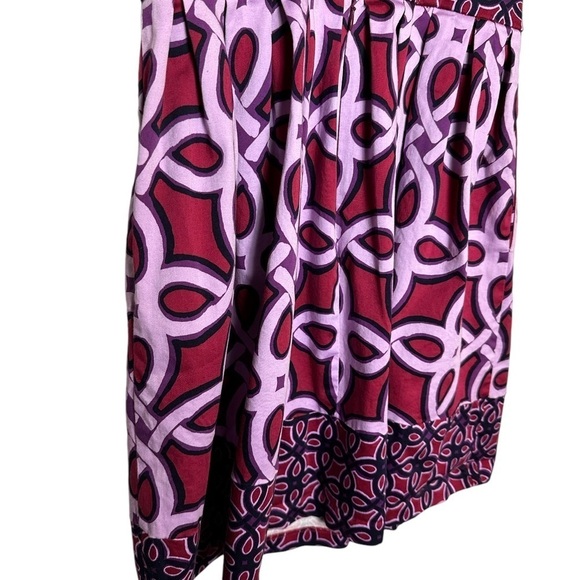 Taylor Geometric Fit and Flare Purple Lavender Sleeveless Cotton Blend Size 10 - Picture 9 of 9